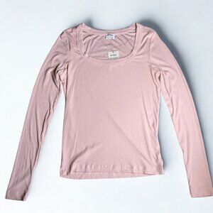 Cotton On Long Sleeve Top NWT |  Pink Ribbed Basic Large